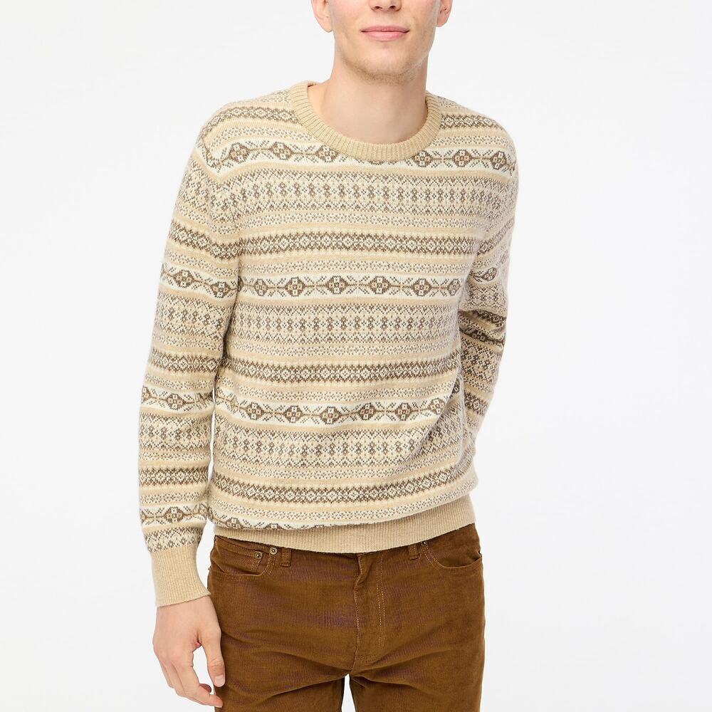 J. Crew Super Soft Lambswool-Blend Fair Isle Crewneck Sweater Size Medium NWT